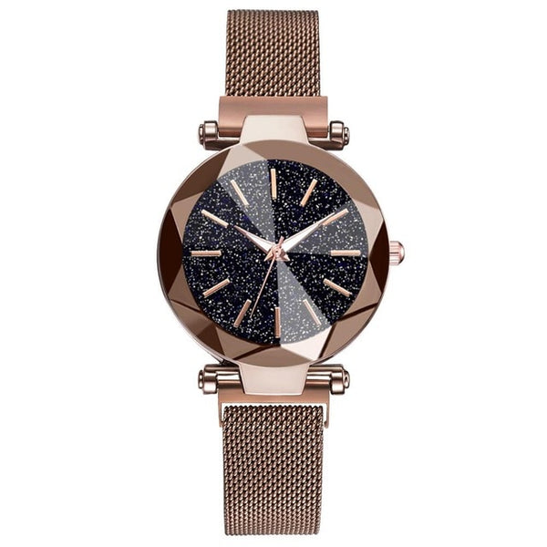 Luxury Starry Sky Stainless Steel Mesh Bracelet Watches For Women