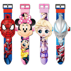 The 3 D  Projection  Children  Watch  Cartoon  Ultraman Spiderman Ironman Princess  Digital Watches  Kids Watches Toy