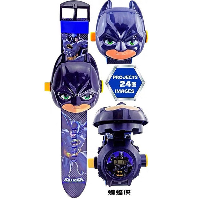 The 3 D  Projection  Children  Watch  Cartoon  Ultraman Spiderman Ironman Princess  Digital Watches  Kids Watches Toy