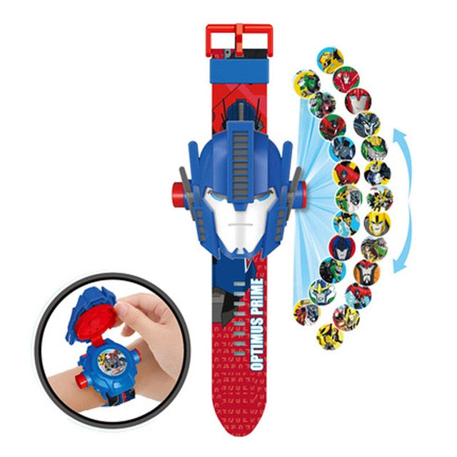 The 3 D  Projection  Children  Watch  Cartoon  Ultraman Spiderman Ironman Princess  Digital Watches  Kids Watches Toy