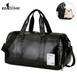 Gym Bag Leather Sports Bags Big Men Training Tas for Shoes Lady Fitness Yoga Travel Luggage Shoulder Black Sac De Sport XA512WD