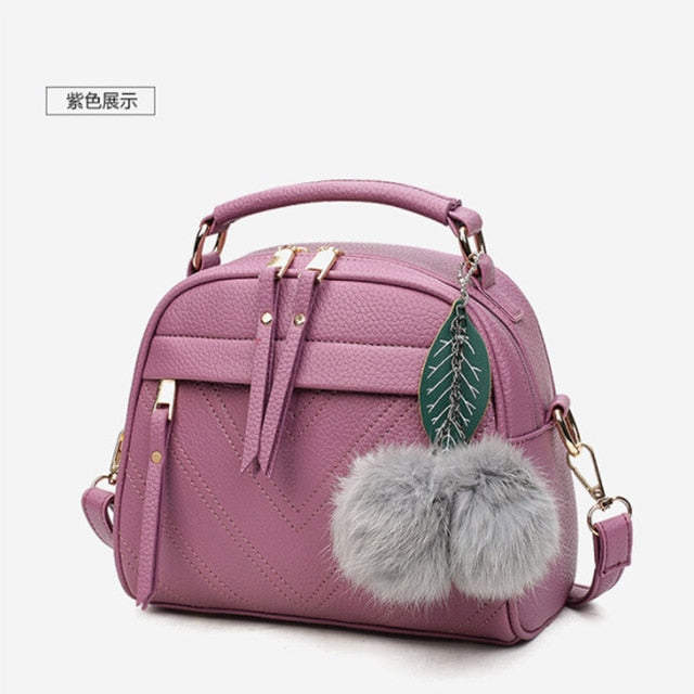 PU Leather Women Shoulder Bag Female Deer Toy Pendant Handbags Girl Small  Crossbody Bag Fashion Shell Shape Messenger Bag Bolsos